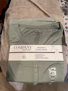 Ellen Tracy Sage Green Modal 2-Piece Pajama Set